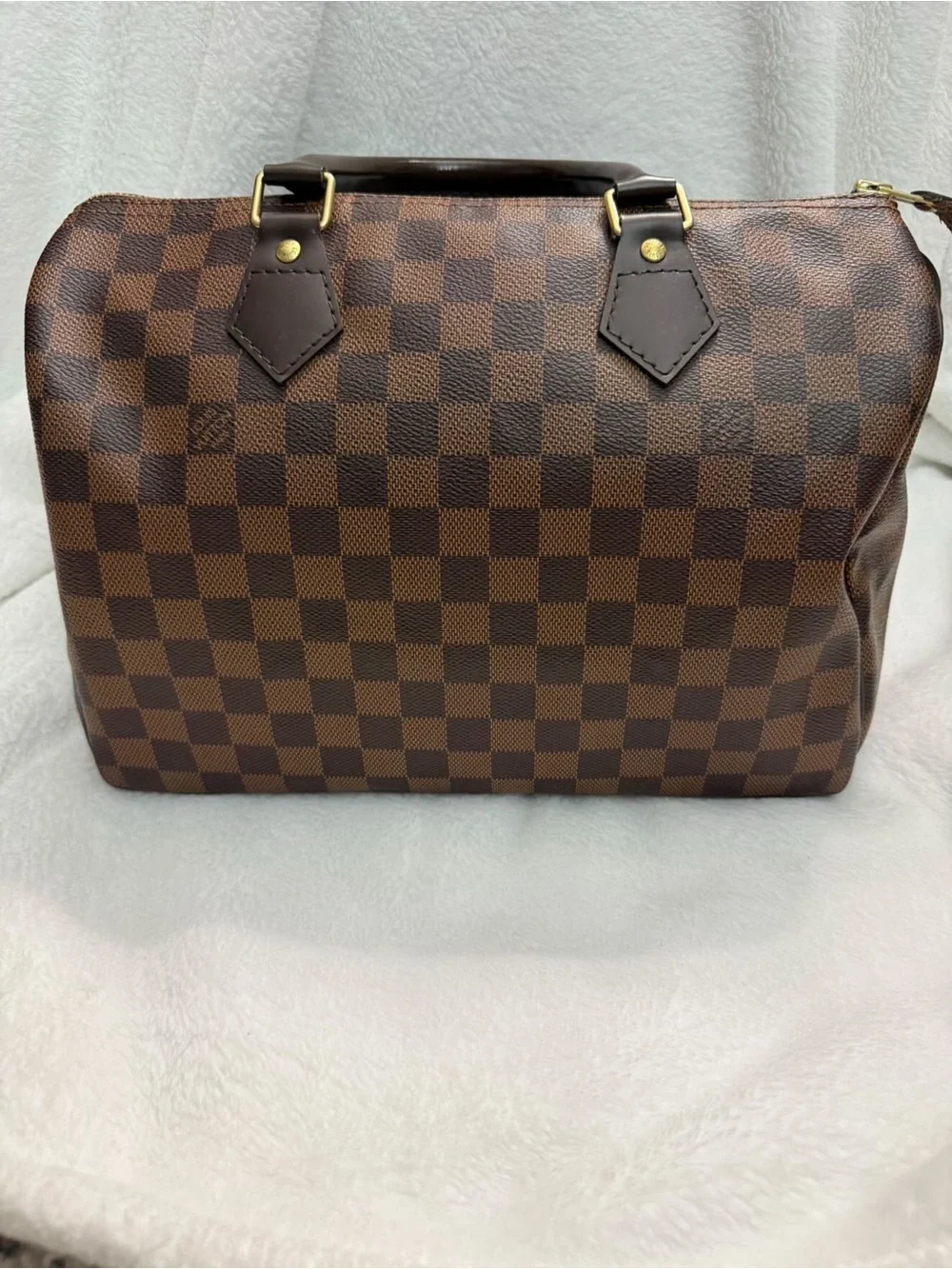 Louis Vuitton Brown Checkered Top-Handle Satchel